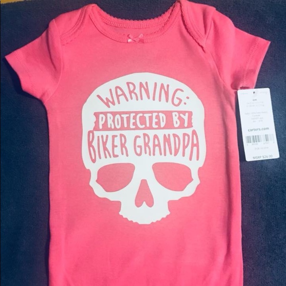 Baby biker onesie grandpa. All sizes available